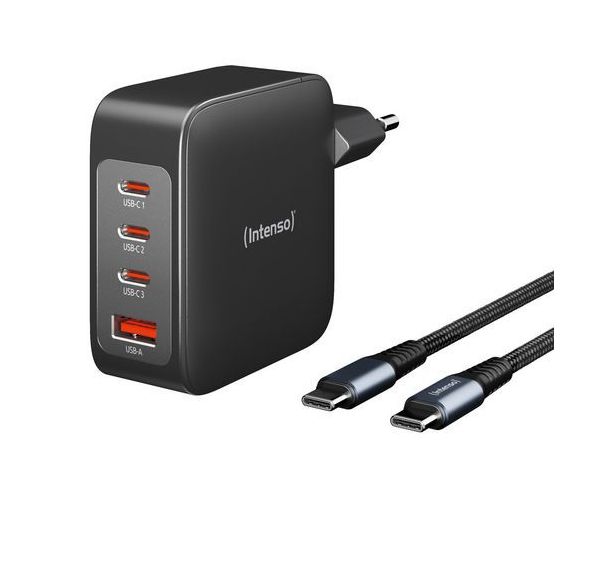 Chargeur secteur USB type C 140W et cable noir - Intenso