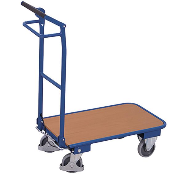 Chariot à dossier repliable av système de blocage/déblocage