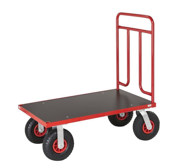 Chariot à dossier tubulaire modulable - Roue pneumatique - Capacité 500 kg