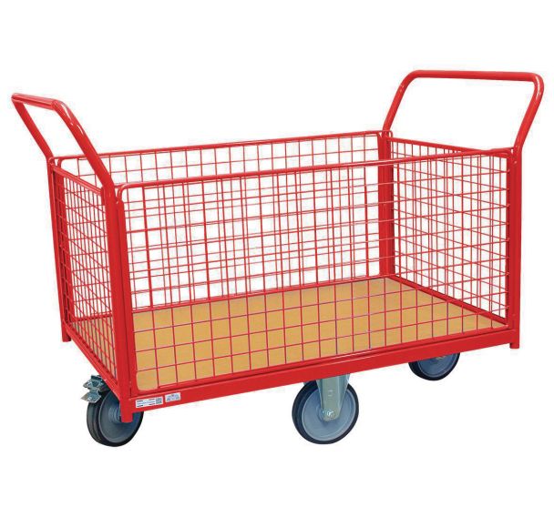 Chariot à dossiers/ridelles grillagés Force 500 kg roues en losange - FIMM