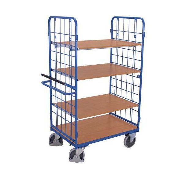 Chariot à étagères haut avec système de blocage/déblocage