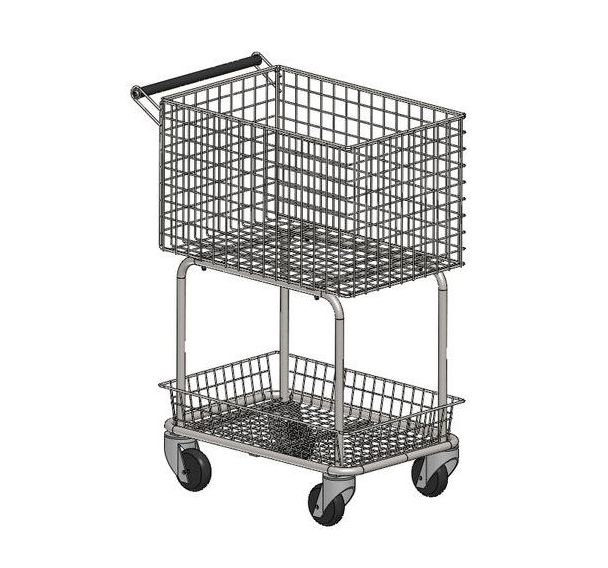Chariot à mailles avec deux corbeilles - Force 100kg