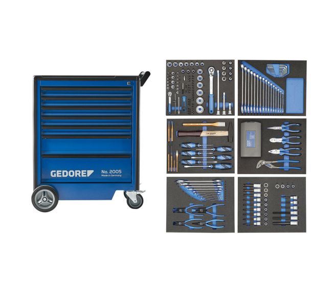 Chariot à outils avec assortiment d'outils de 190  pièces