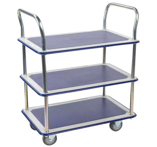 Chariot à plateaux métal - 3 plateaux - Force 200 kg