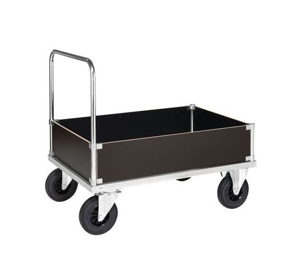 Chariot acier - 4 côtés pleins bas - 1 poignée - Capacité 500 kg