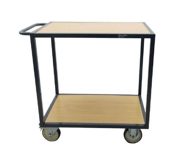 Chariot acier 2 plateaux bois - Force 400 à 500 kg - Manutan Expert