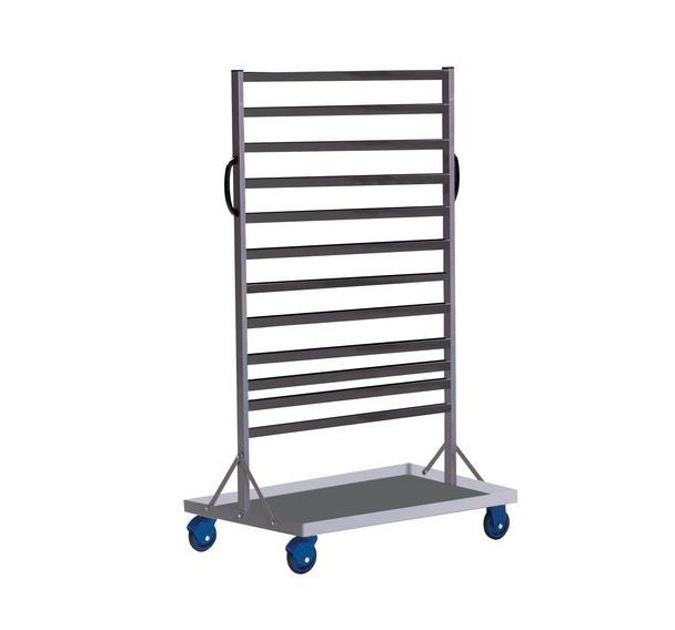 Chariot acier pour bacs à bec - Longueur 880 mm - Sans bacs