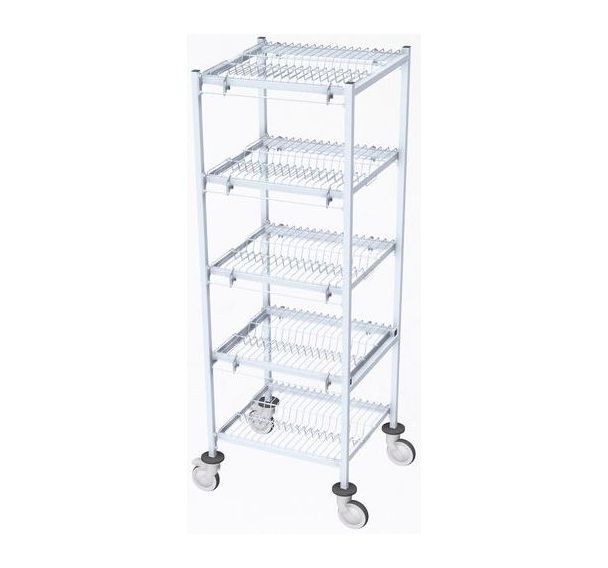 Chariot avec 18 cases par niveaux porte bacs GN