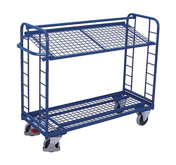 Chariot avec 2 étagères grillagées