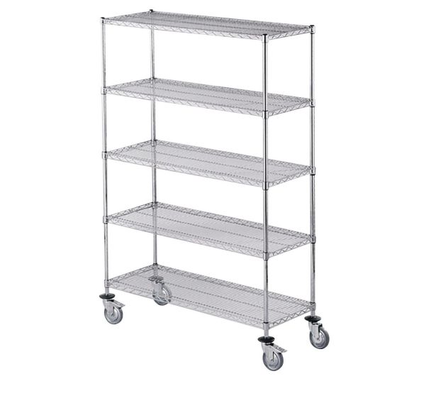 Chariot avec étagères pour la distribution du linge longueur 91 cm