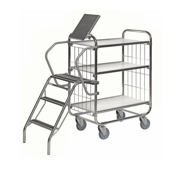 Chariot avec tablettes réglables KM8000 _ Marchepied