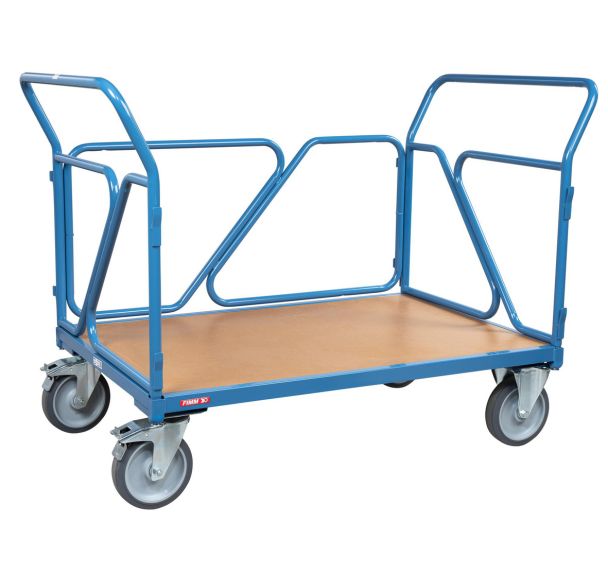 Chariot avec tapis 2 dossiers et 1 ridelle tube - 500kg - FIMM