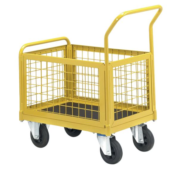 Chariot bas 4 côtés grillagés TW HMS 750 Force 400 kg roue pleine