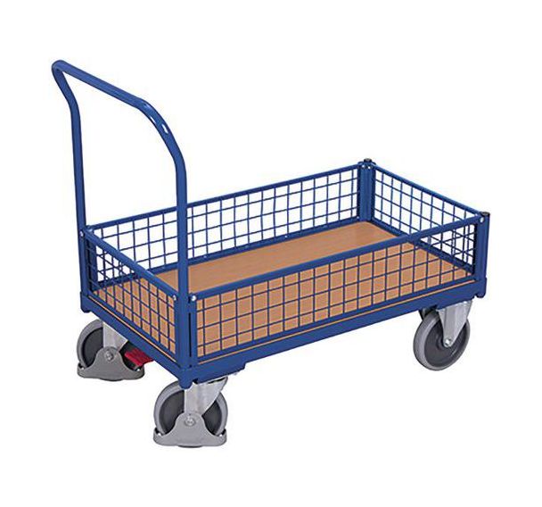 Chariot caisse avec parois grillagées