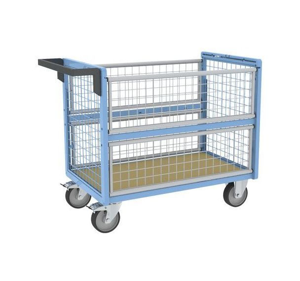 Chariot conteneur grillagé sans toit 500 kg - FIMM