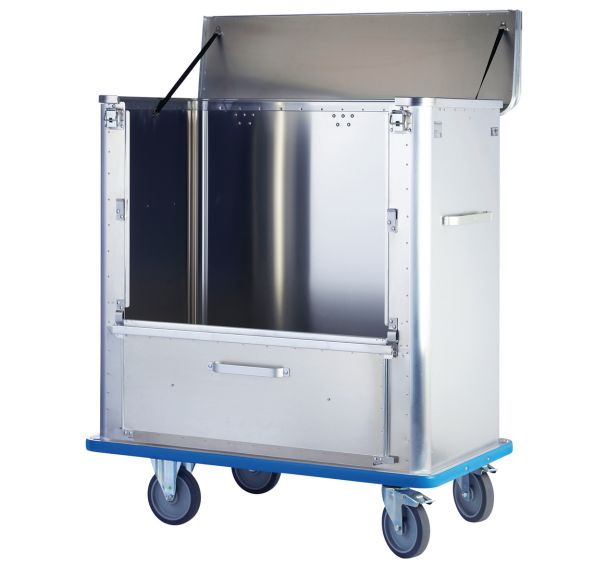 Chariot conteneur parois lisses avec pare-chocs -Sclessin Fonction Linge