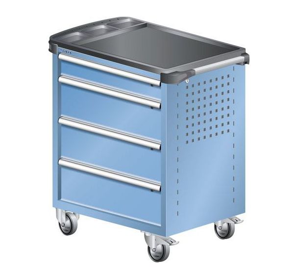 Chariot d'atelier L3627 revêtement plastique - 4 tiroirs - Lista