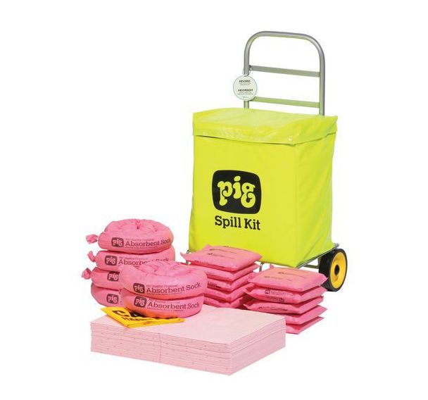 Chariot d'absorbants - Pour produits chimiques - 12 kg