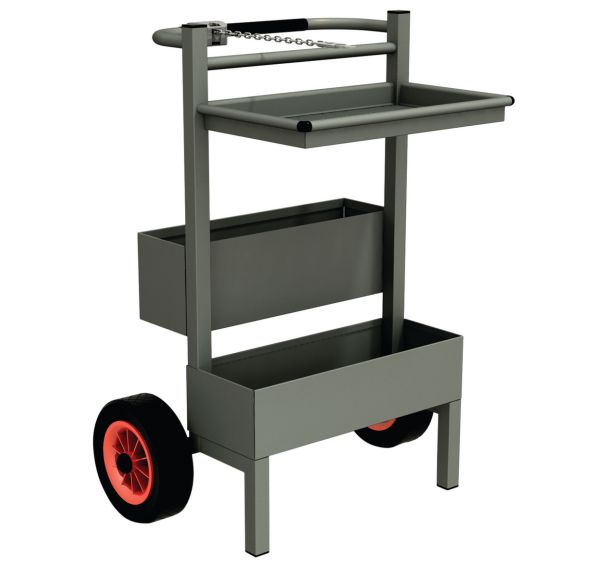 Chariot de cimetière en alu - 3 bacs 2 roues increvables - monnayeur