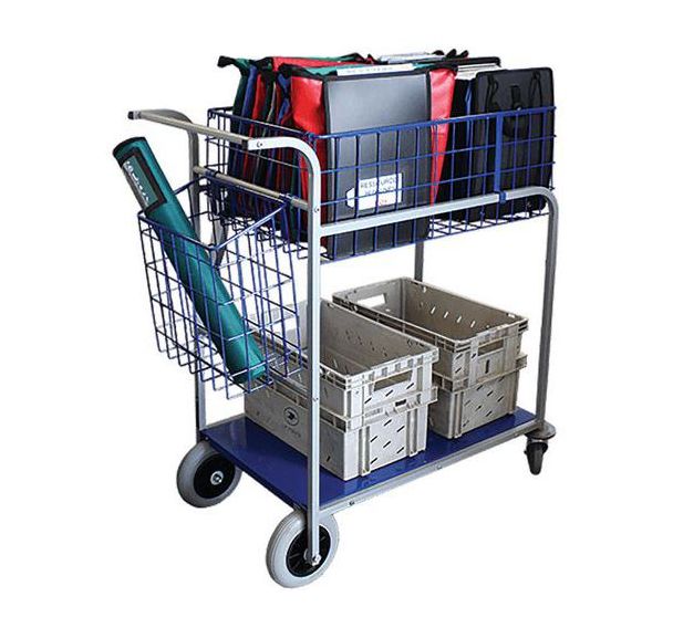 Chariot de distribution 1 corbeille 1 plateau