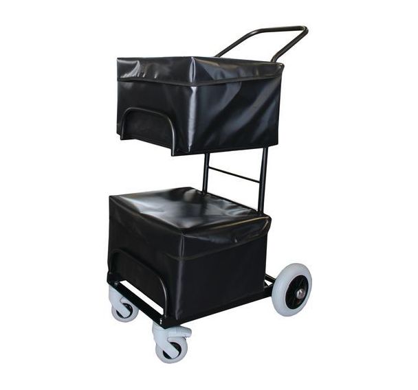 Chariot de distribution 2 corbeilles roues étoilées