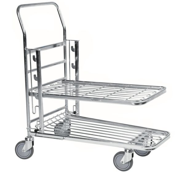 Chariot de manutention 2 tablettes charge maxi 300 kg