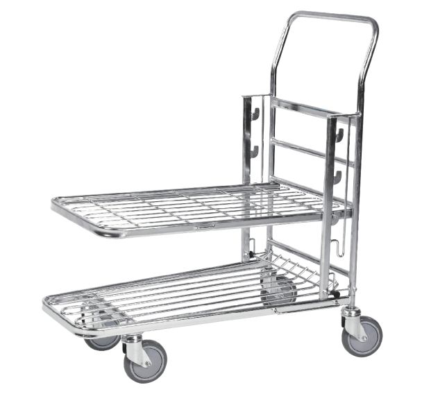 Chariot de manutention 2 tablettes charge maxi 300 kg