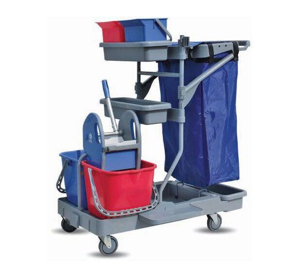 Chariot de ménage multifonctionnel compact