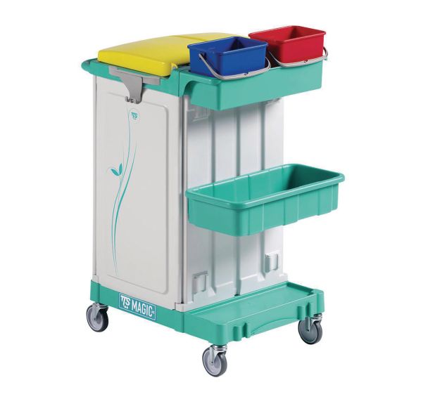 Chariot de nettoyage Magic avec support sac fermé 150L - TTS