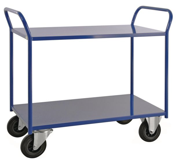 Chariot de service avec 2 tablettes soudées 2 roues pivotantes