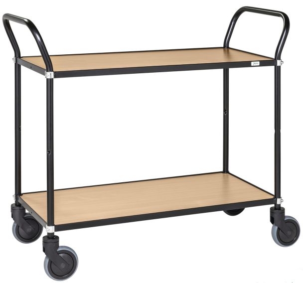 Chariot de service avec tablettes - cadre noir - Kongamek