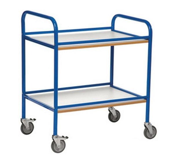 Chariot de soins 2 plateaux bois à rebord - Force 100 kg