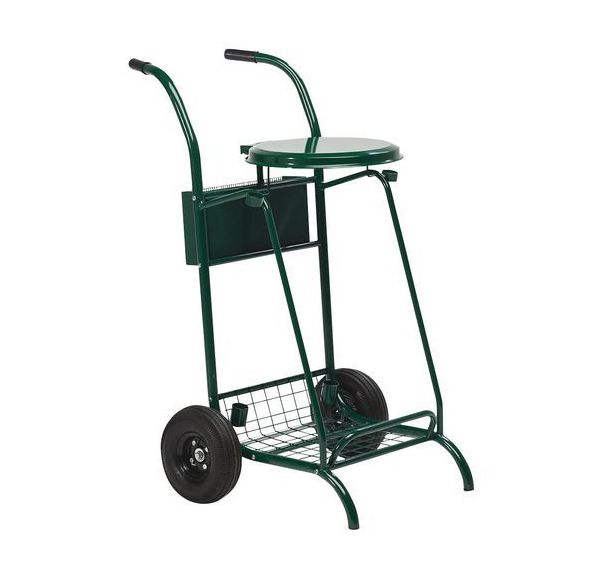 Chariot de voirie mobisac roues pneumatiques - 110l - vert mousse 6005