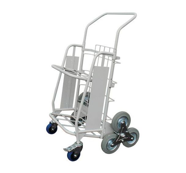 Chariot diable pliant double tablette roues en étoile