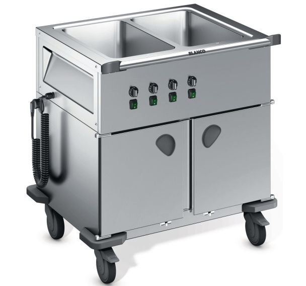 Chariot distribution de repas chauffés fermé séparés SAG L-2
