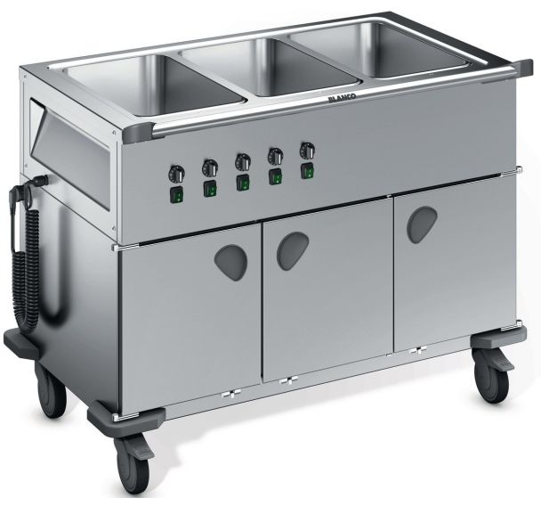 Chariot distribution de repas chauffés fermé séparés SAG L-3