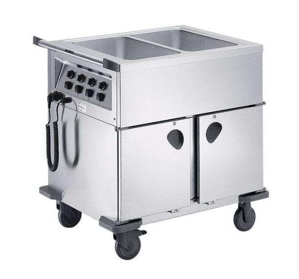 Chariot distribution de repas chauffés fermés 2 cuve SAG 2