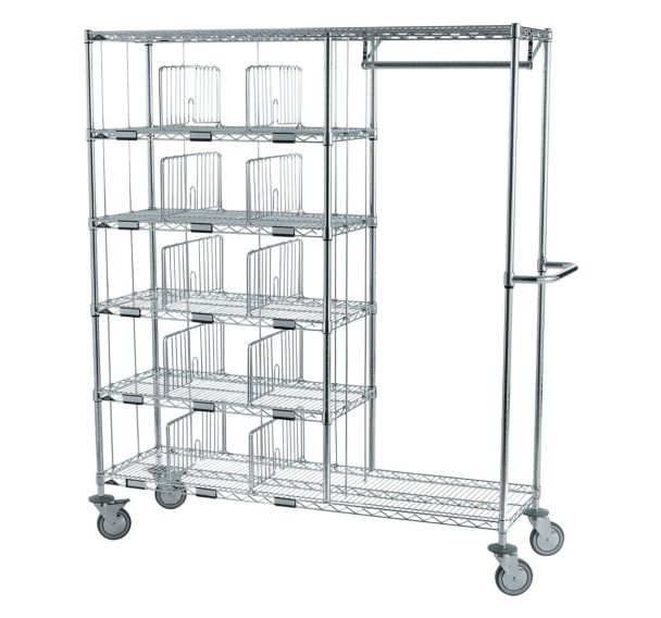 Chariot distribution du linge individuel 20 casiers + penderie 610mm
