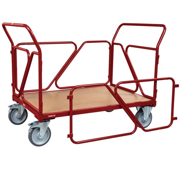 Chariot dossiers et ridelles tube Force 500 kg roues en rectangle Fimm