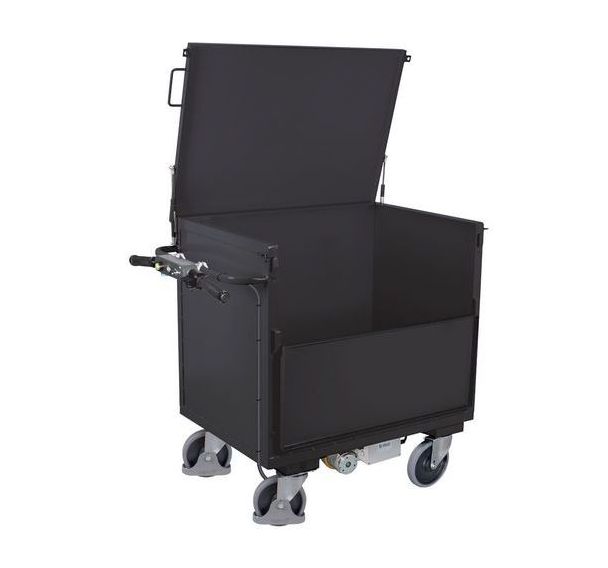 Chariot électrique B-Well caisse acier - Paroi 1/2 rabattable - 500kg