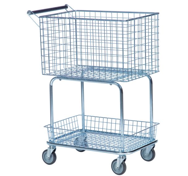 Chariot grillagé 2 corbeilles - Force 100 kg