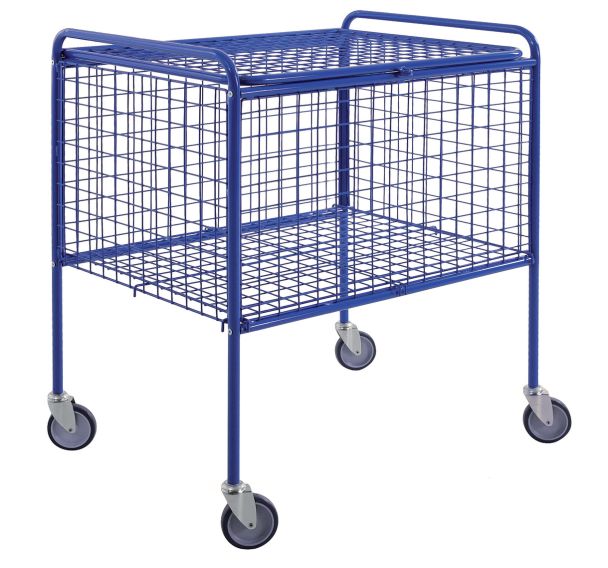 Chariot grillagé à couvercle L80 x l60 x H91,5 cm- Capacité 150 kg