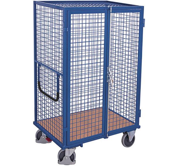Chariot grillagé avec porte battantes - 500 kg