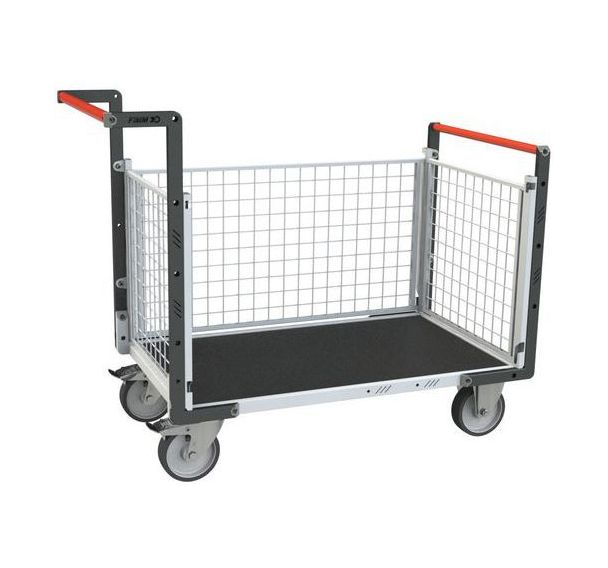 Chariot grillagé roues TPE 2 dossiers - 1335x795x980mm - FIMM