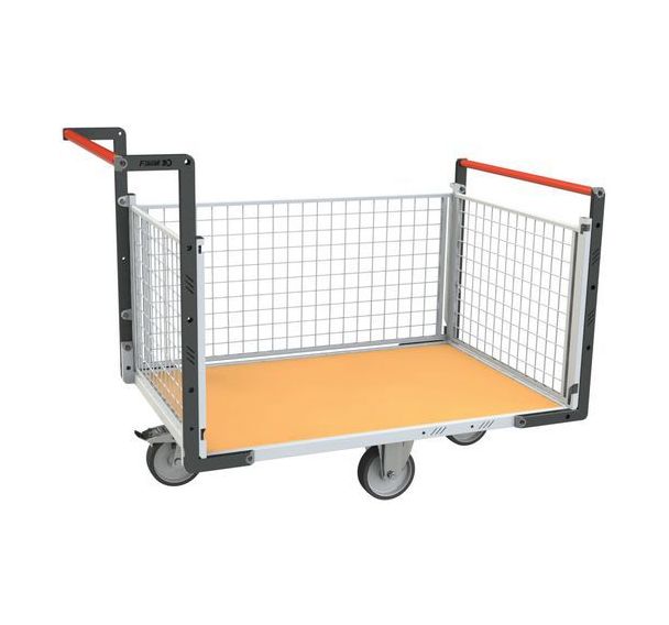 Chariot grillagé roues losanges 2 dossiers - 1335x795x980mm - FIMM