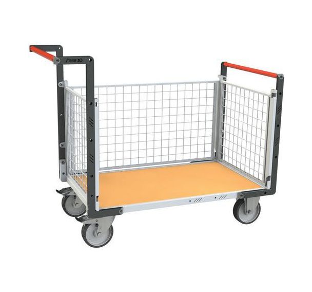 Chariot grillagé roues rectangles 2 dossiers - 1335x795x980mm - FIMM