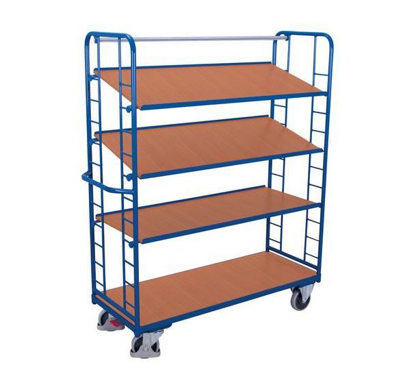 Chariot haut ergonomique 4 plateaux bois - Capacités 250 et 400 kg