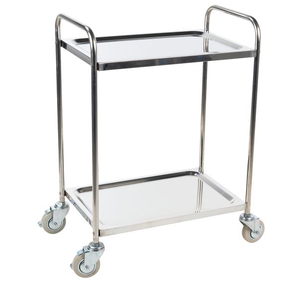Chariot inox - 2 plateaux - Force 100 kg