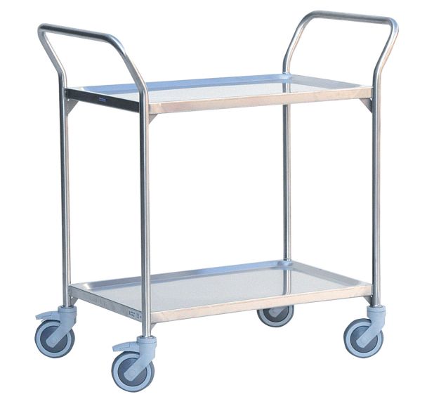 Chariot inox - 2 plateaux - Force 120 kg