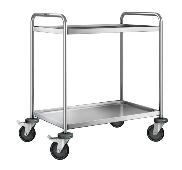 Chariot inox - 2 plateaux - Force 120 kg